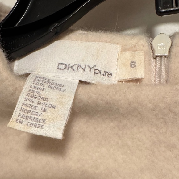 DKNY Pure Ivory Wool Angora High Neck Sleeveless Sheath Dress - Picture 3 of 7